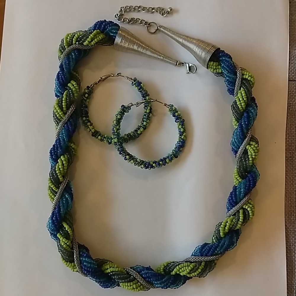 Matching necklace and earrings set